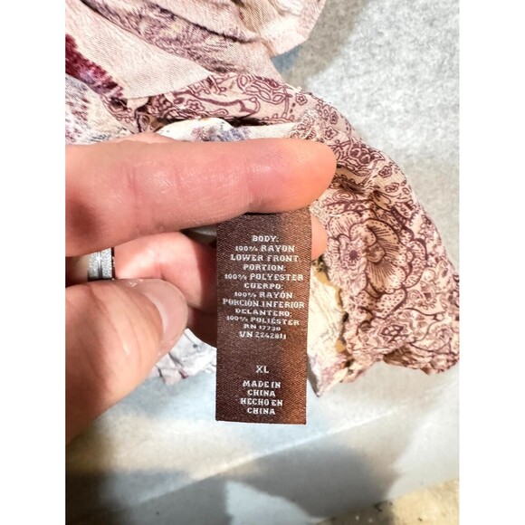 Knox Rose Cardigan Sweater Women's XL Multicolor Floral 100% Rayon Open Front - Picture 6 of 11